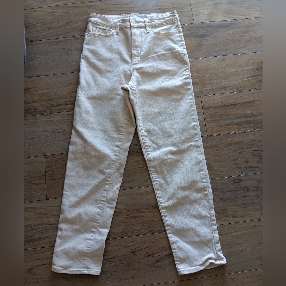 Athleta Cream Straight-Leg Jeans